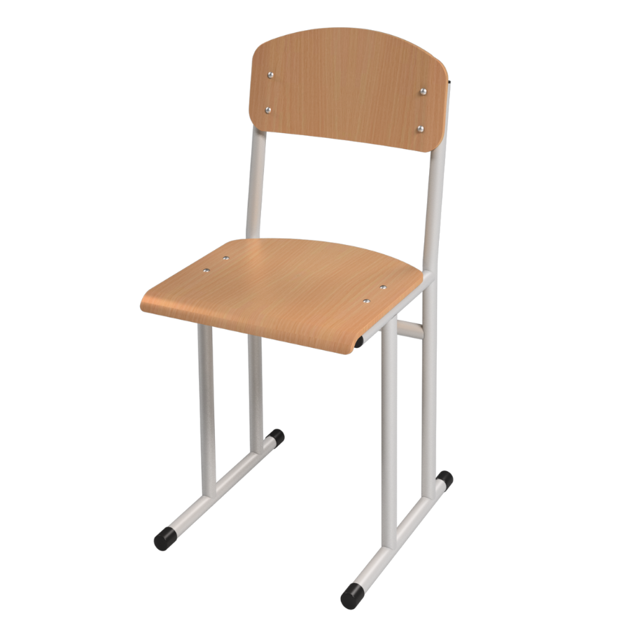 Стілець полозковий на круглій металевій трубі, з покриттям HPL, ростова група №6, АЛМАНТ, 380х441х843 мм.